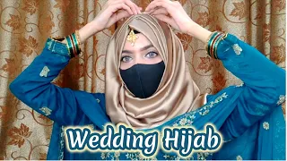 Engagement Hijab/Wedding Guest Hijab Tutorial || Stylish Wedding Hijab || silk hijab