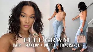 FULL GRWM CASUAL SOFT GLAM LOOK! | MAKEUP + HAIR + OUTFIT + FRAGRANCE | ALLYIAHSFACE