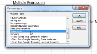 Multiple Regression in Excel - P-Value; R-Square; Beta Weight; ANOVA table (Part 1 of 3)