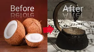 How to make lamp with coconut shell