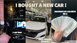 buying my brand NEW car🤍 *at 19 years old!* |car tour + decorating| (2021 Honda Accord Sport)