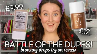 *NEW* REVOLUTION & ELF BRONZING DROPS! Which Dupe Is Best? Comparison & Try On Drunk Elephant Dupes!