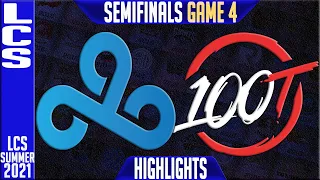 C9 vs 100 Thieves Highlights Game 4 | LCS Summer Playoffs Semi finals | Cloud9 vs 100 Thieves G4