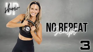 30 Minute NO REPEAT FULL BODY Sculpt with WEIGHTS: At home workout with options for all