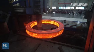 Chinese steel mill unveils world's largest annular seamless forging piece