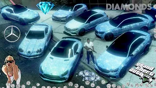 GTA 5 - Stealing Diamonds Mercedes Cars with Franklin! | (GTA V Real Life Cars #117)