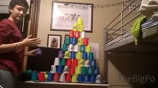 A cup stacking pyramid FAIL!