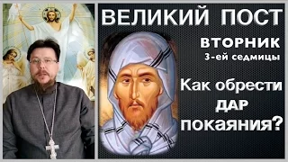 Как обрести дар видения грехов и покаяния? Вторник третьей недели (седмицы) Великого поста.