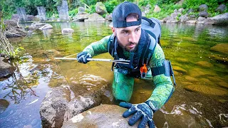 Primitive Spear for Freshwater LOBSTER In Jungle CREEK!! (catch+cook)