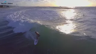 Surfing to the sunset- Israel from drone