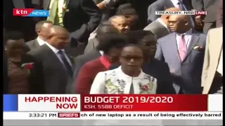 National Treasury CS Rotich meets journalists, showcases briefcase containing #BudgetKE2019