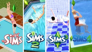 Sims 1, Sims 2, Sims 3, Sims 4 - Swimming Evolution