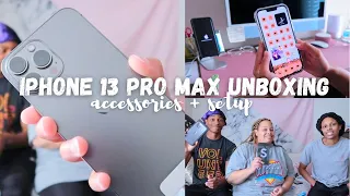 IPHONE 13 PRO MAX UNBOXING| asmr, accessories + setup