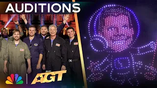 Sky Elements Earns A GOLDEN BUZZER From Simon Cowell For A STUNNING Drone Act | Auditions | AGT 2024