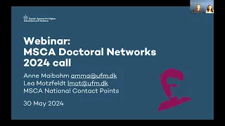 Webinar: Doctoral Networks 2024 call under Marie Skłodowska-Curie Actions (MSCA)