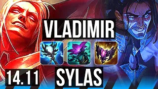 VLADIMIR vs SYLAS (MID) | 22/2/5, Legendary, 8 solo kills, 50k DMG, 600+ games | EUW Master | 14.11