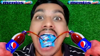 Coca Cola And Mentos In Mouth Experiment #shorts #cokementos #experiments #pepsi #coke #fanta