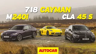 New BMW M240i v Porsche 718 Cayman v Mercedes-AMG CLA 45 S | Best £50,000 performance car?