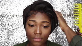 how to do a Quick Weave / lace front / 27pc short cut!!