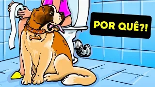 Por que seu Cão Segue Você Até o Banheiro