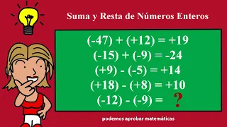 SUMA Y RESTA DE NÚMEROS ENTEROS