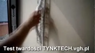 Tynk-Tech test twardości Knauf  Diamant.Tynki gipsowe twardsze niz tynk cem-wap.Tynki Krakow