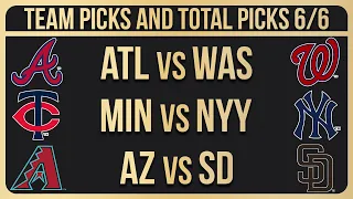 MLB Picks and Predictions Today 6/6/24 | MLB Picks Today 6/6/2024