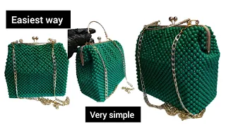How to make a beaded clutch bag with metal frame
