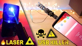 USB Killer 3.0 & Burning Laser vs Samsung Galaxy S8! Instant Death?