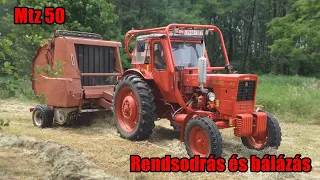 Szénázás | Rendsodrás és bálázás | Mtz 50, Hesston 5580  [2021]