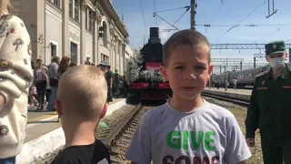 Военный паровоз. Старый поезд. Железная дорога. Железнодорожный вокзал Краснодар 1.