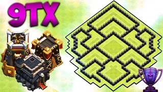 БАЗА ДЛЯ 9 ТХ! (АНТИТРЕШКА, АНТИДВУШКА) | CLASH OF CLANS (9th)