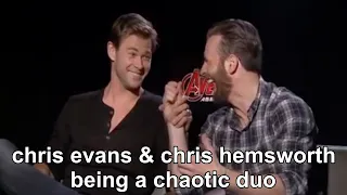 chris evans and chris hemsworth being a chaotic duo