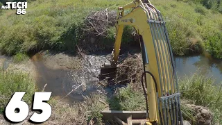Beaver Dam Removal With Excavator No.65 - Cabin View