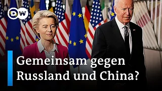 Biden und Europa: Gemeinsam gegen Russland und China? | Auf den Punkt