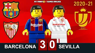 Barcelona vs Sevilla 3-0 (3-2) Copa del Rey 2021 in Lego • Resumen All Goal Highlights Lego Football