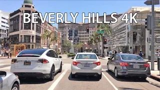 Driving Downtown - Beverly Hills 4K - USA