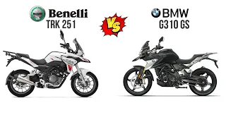 BMW G 310 GS VS Benelli TRK 251 | Comparison | Mileage | Top Speed | Price | Bike Informer