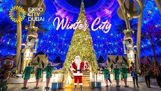 Expo City’s Winter Wonderland - Dubai Christmas Walking Tour - 4K 60fps