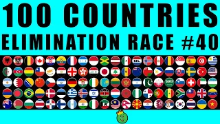 100 Countries Elimination Marble Race in Algodoo #40  Marble Race King