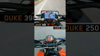 Duke 390 vs Duke 250 (Gear top speed) #ktm #duke250 #duke390 #race #dragrace #motorcycle #ktmduke