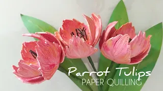 Learn how to make parrot tulips | paper quilling flowers tutorial