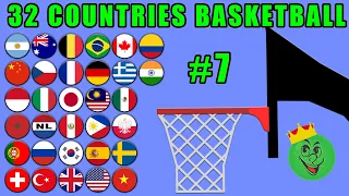 Basketball Marble Race with 32 Countries #7  Marble Race King