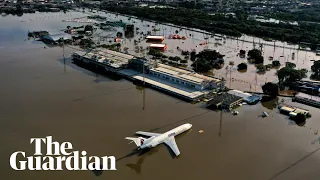 Brazil floods: footage shows airport under water as death toll rises