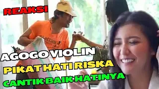 REAKSI: Agogo Violin Si gembel Lelehkan Hati Riska Si Cantik Baik Hati Budinya#reaction #agogoviolin