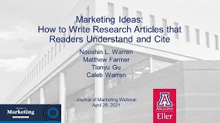 JM Webinar: How to Write Research Articles that Readers Understand and Cite