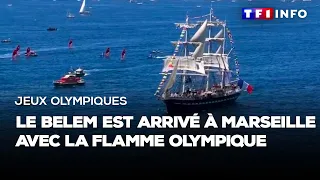 J0 2024 : le Belem est arrivé à Marseille avec la flamme olympique
