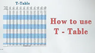 How to use t - Table