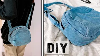 DIY Denim Crossbody Bag from Cloth Making at Home Tutorial