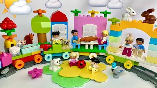 Диво-поїзд 2! Як збудувати місто на колесах? Відео для дітей з Lego Duplo. How to build a Lego town?